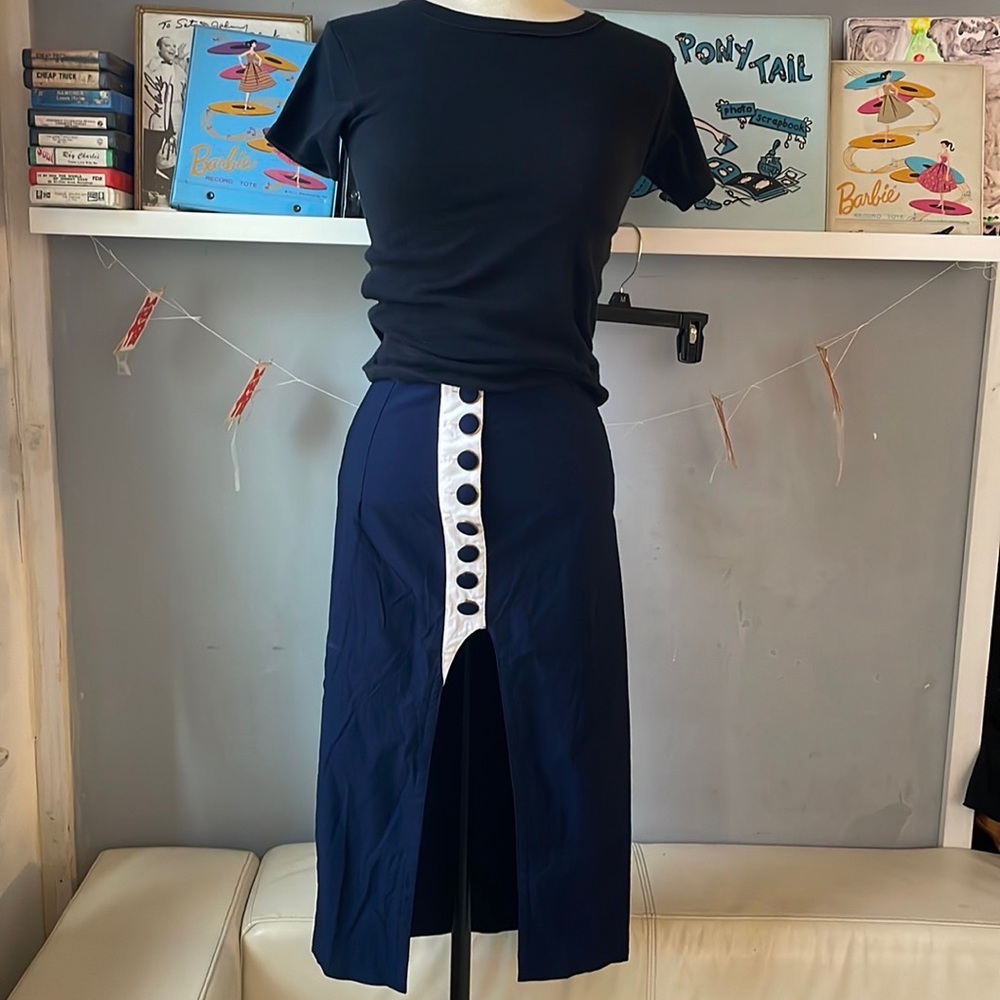 Lou Lou High waist stretch Tight skirt with Big slit